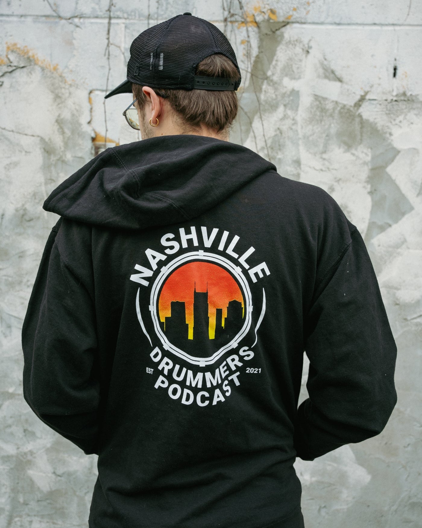 Logo Full-Zip Hoodie Sweatshirt, Black