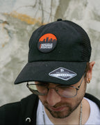 Trucker Mesh Snapback w/ Logo Woven Label, Black