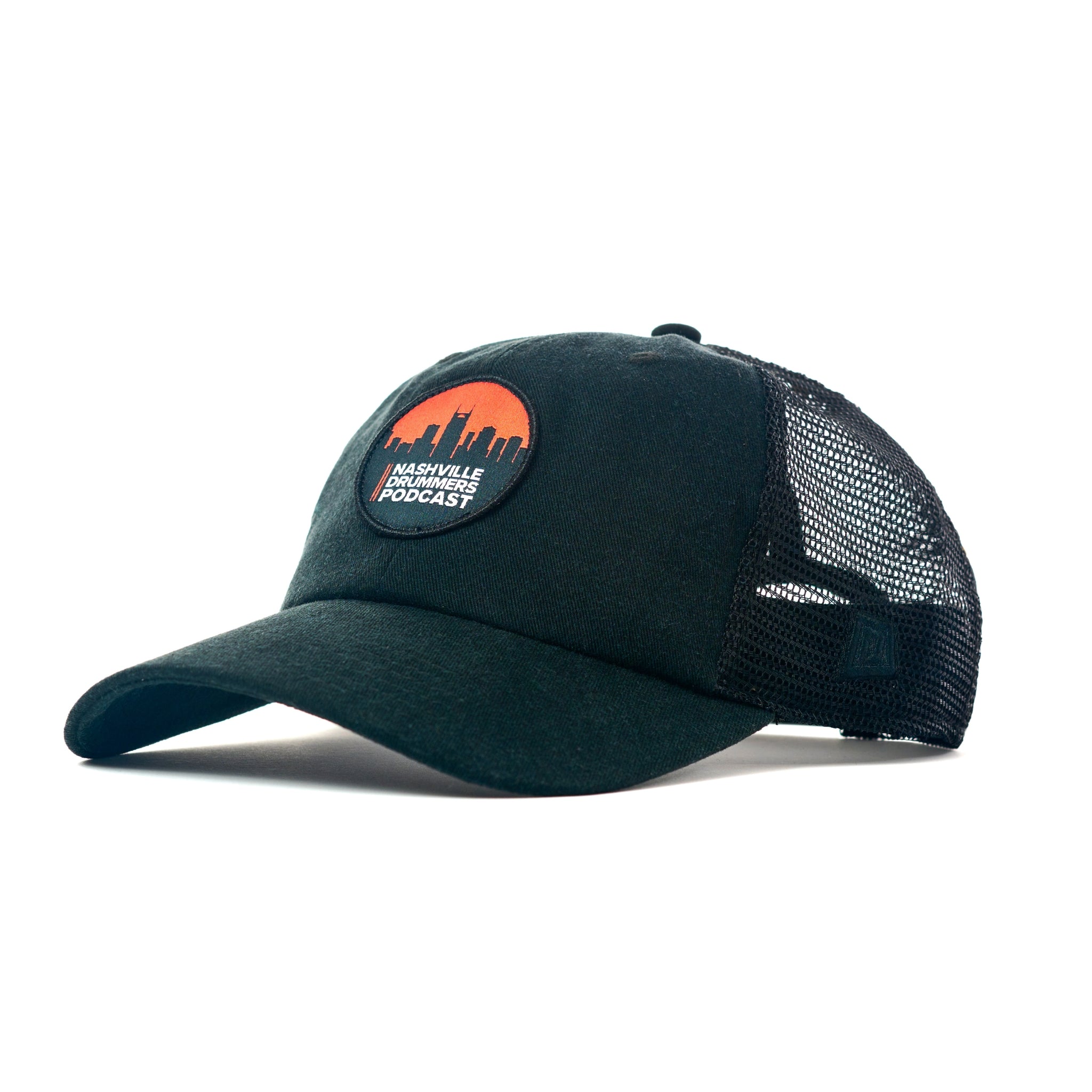 Trucker Mesh Snapback w/ Logo Woven Label, Black
